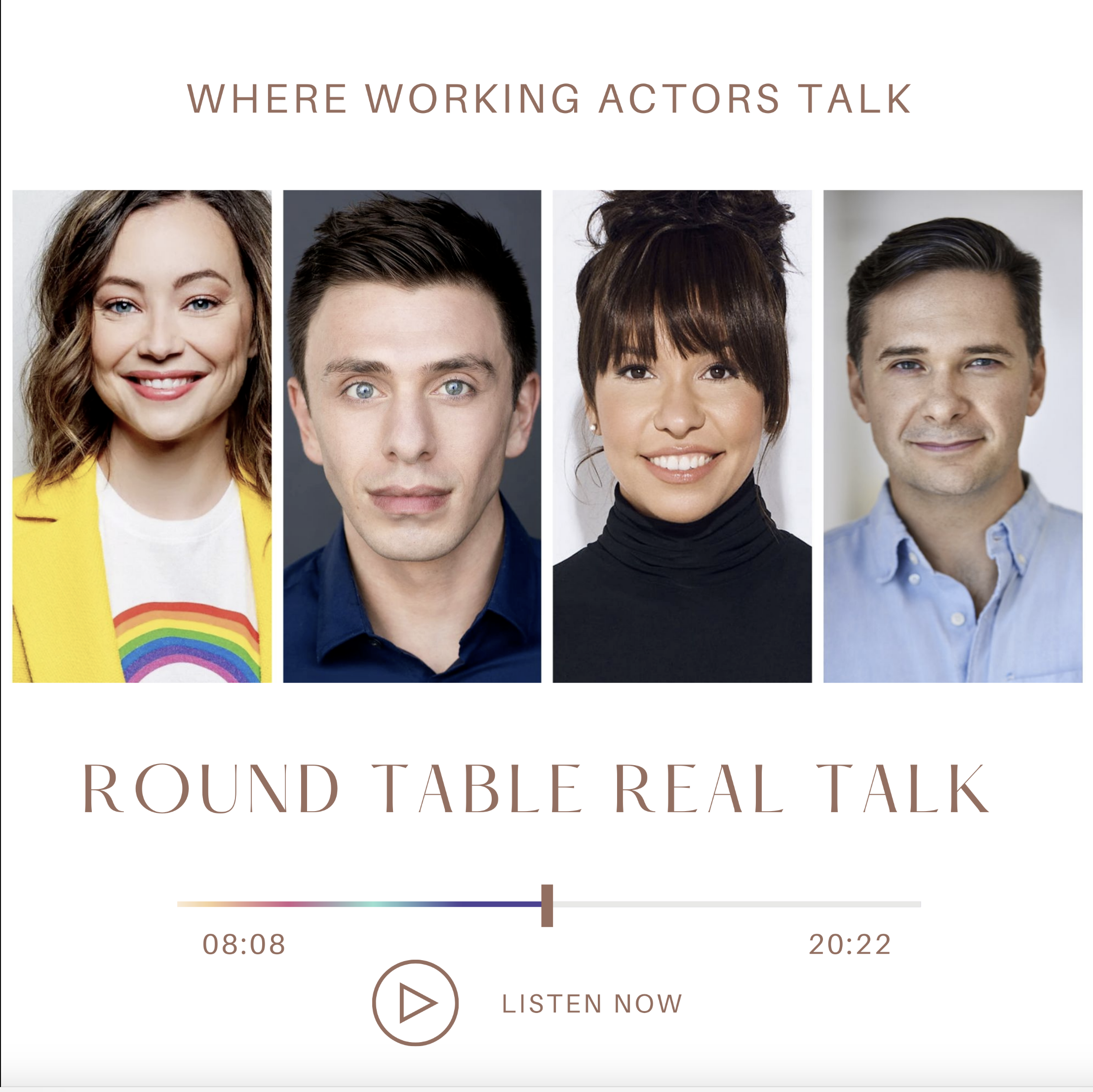 SKS Actor Podcast Where Working Actors Talk. Colleen Foy, Brock Ciarlelli, Angela Fornero, Aleks Ristic